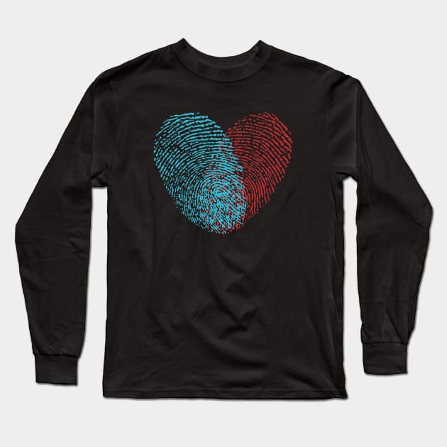 Love Fingerprint Long Sleeve T-Shirt by monolusi